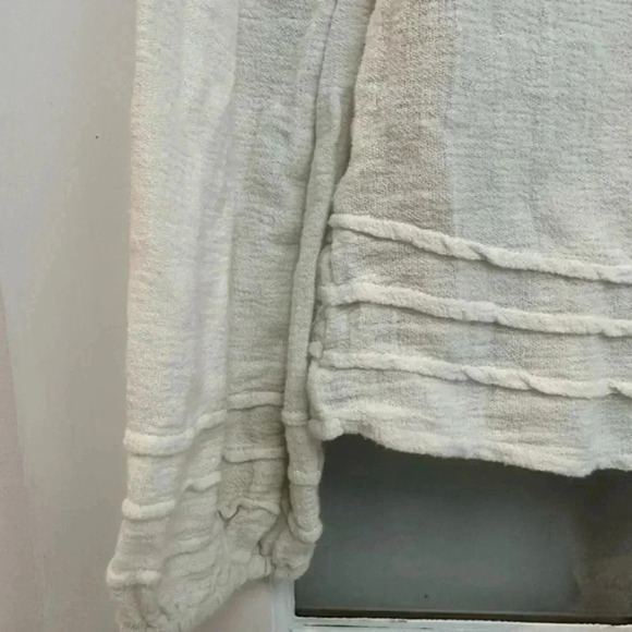 Billabong Cream Long Sleeve Cotton Coastal Beach Bohemian Vibes Blouse Size S - Picture 3 of 6